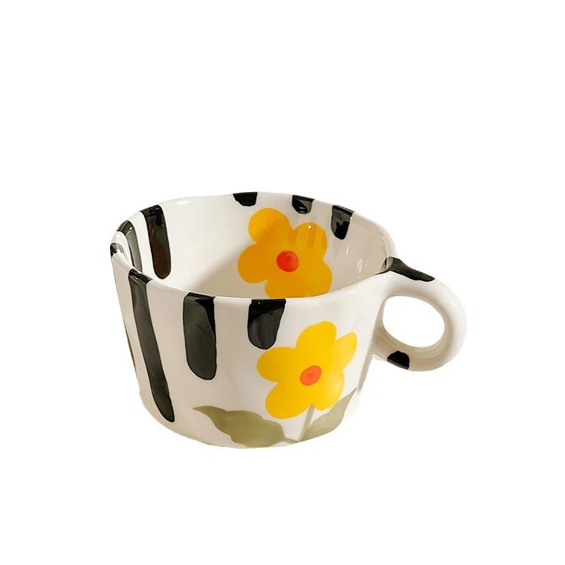 Ins Cute Ceramic Hand Painted Strawberry Coffee Coffee Cups