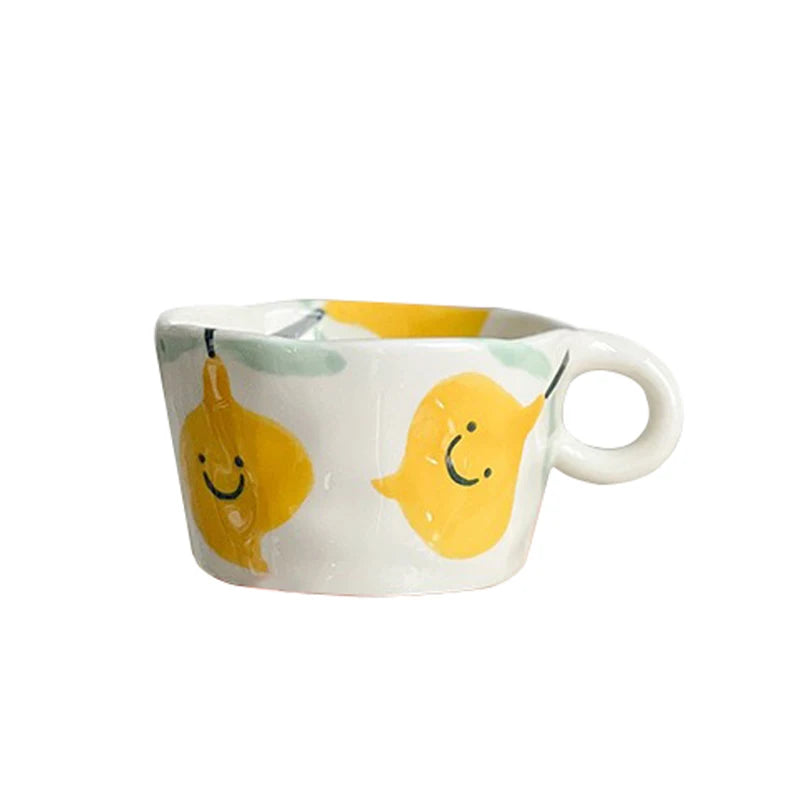 Ins Cute Ceramic Hand Painted Strawberry Coffee Coffee Cups