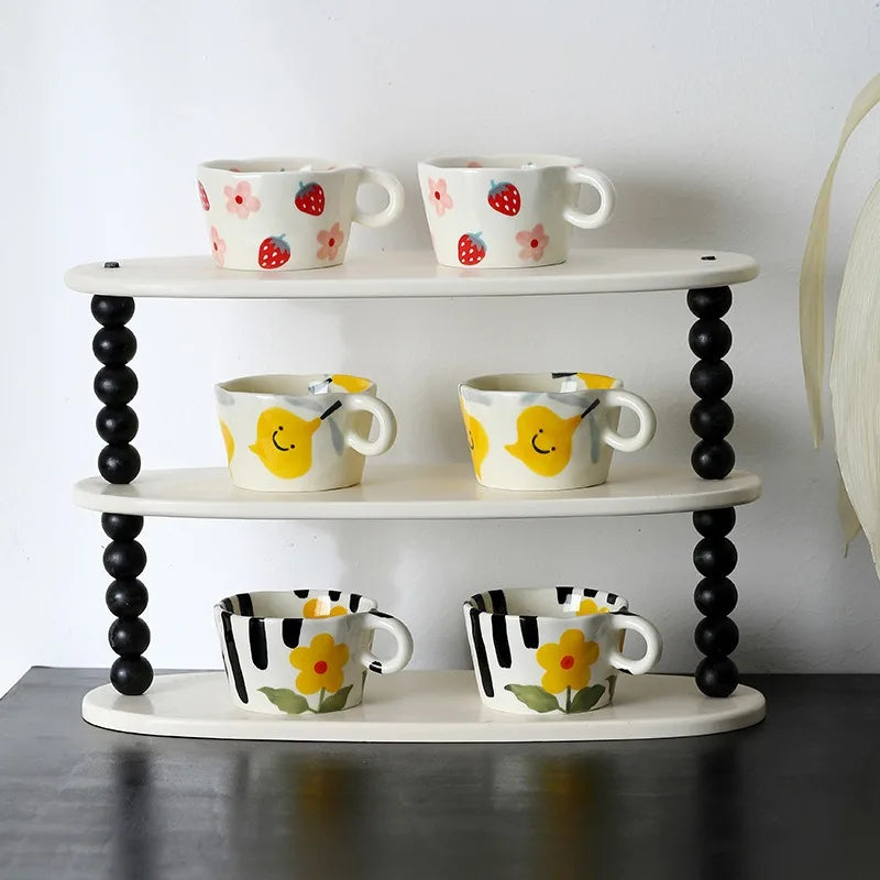 Ins Cute Ceramic Hand Painted Strawberry Coffee Coffee Cups